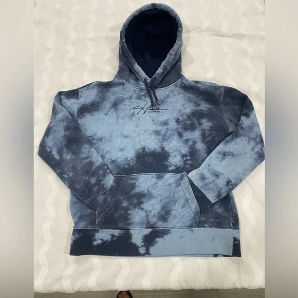 Hollister Men’s light and dark blueTie-Dye Hoodie Size S - Picture 2 of 7